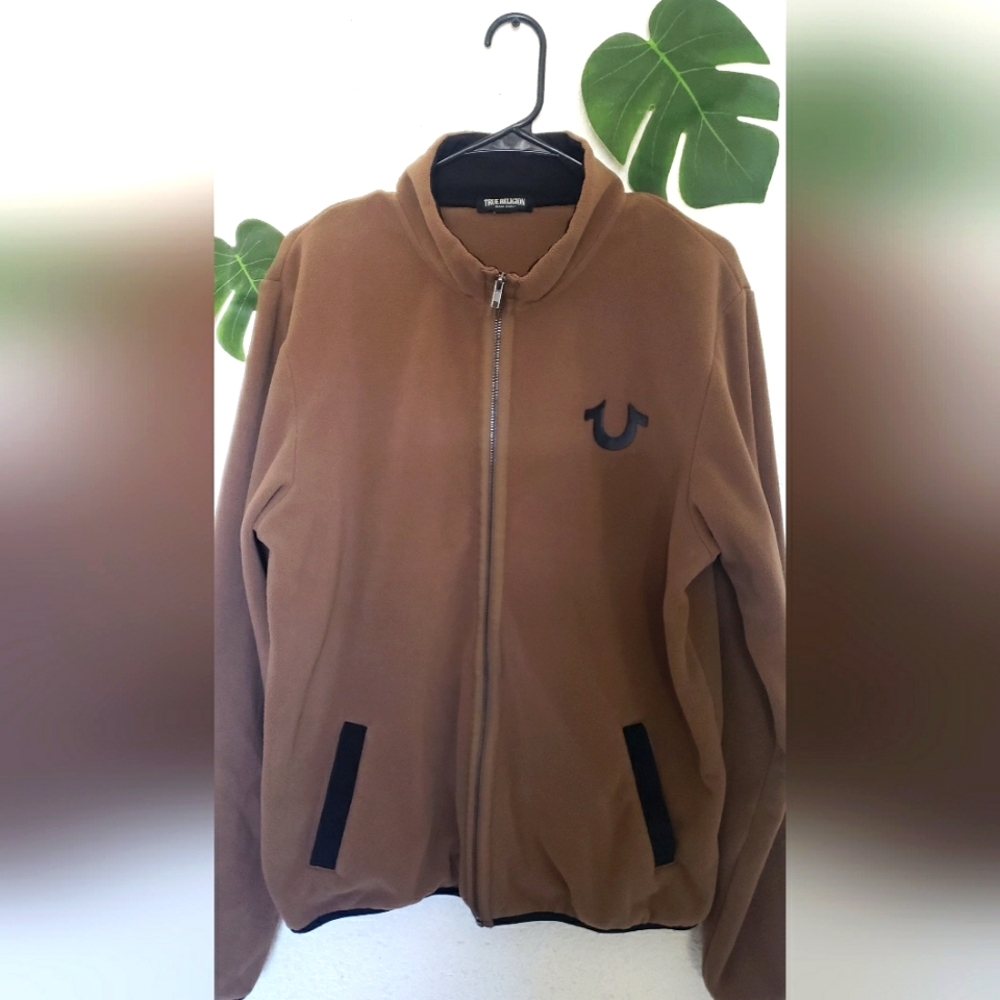 True Religion Brown Zip Up Jacket